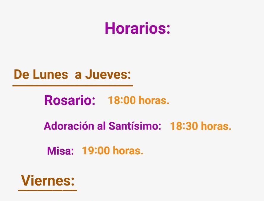 HORARIOS DE ADVIENTO